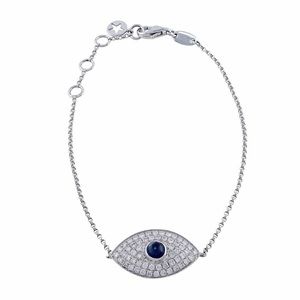 EVIL EYE BRACELET Sapphire/Pave diamonds in 18kt White gold